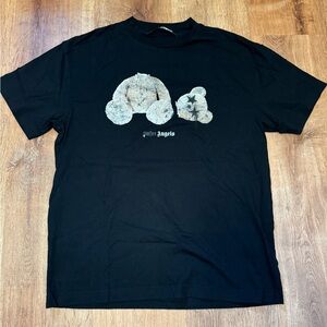 Palm Angels Bear Print Sprayed Logo T-shirt